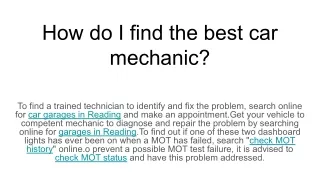 how do i find the best car mechanic