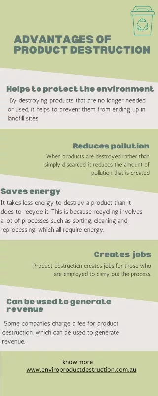 advantages of product destruction
