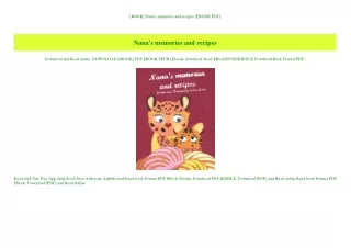 [BOOK] Nana's memories and recipes [EBOOK PDF]