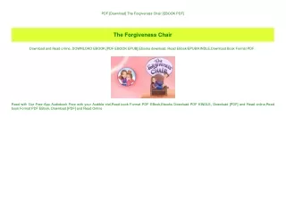 PDF [Download] The Forgiveness Chair [EBOOK PDF]
