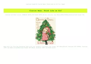 download [epub]$$ Clarice Bean  Think Like an Elf Full Pages