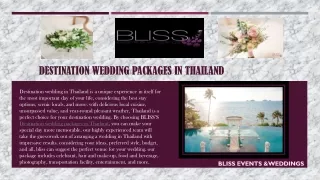 Destination Wedding Packages In Thailand