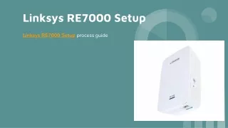 Linksys RE7000 Setup