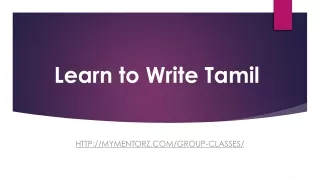 Learn to Write Tamil