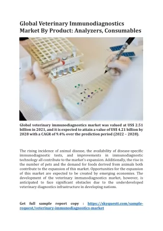 global veterinary immunodiagnostics market