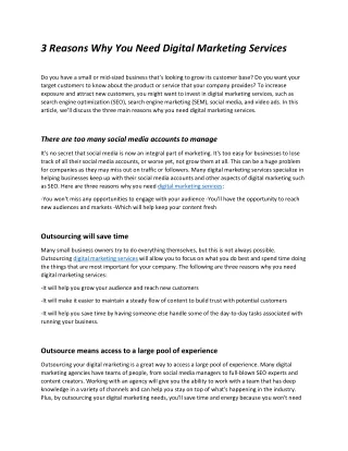 3 reasons why you need digital marketing services