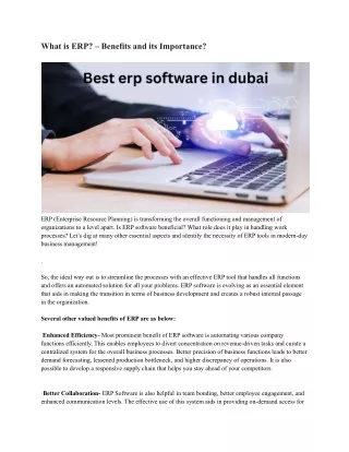 what is erp benefits and its importance