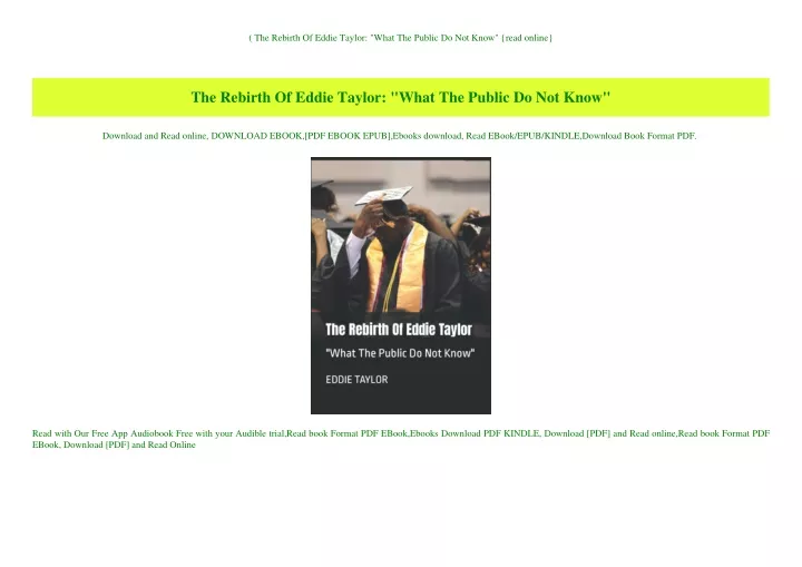 the rebirth of eddie taylor what the public