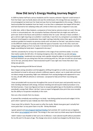 How Did Jerry’s Energy Healing Journey Begin