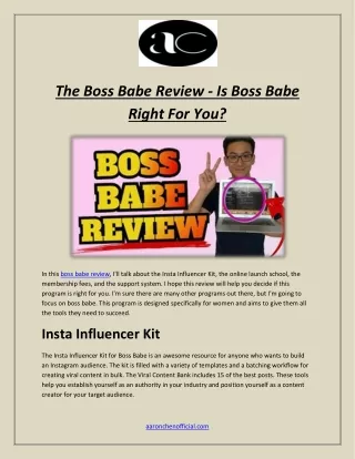 The Boss Babe Review - Is Boss Babe Right For You