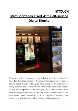 staff shortages fixed with self service digital