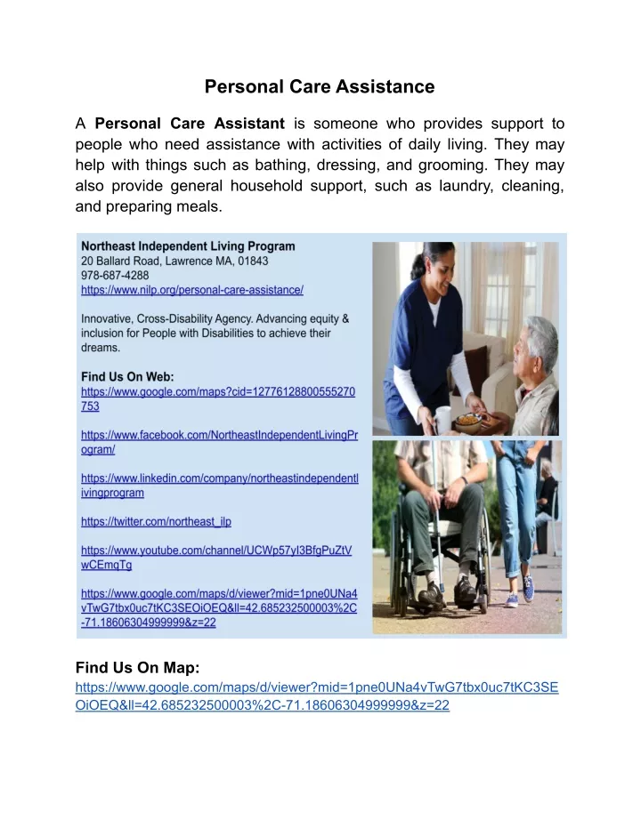 Ppt - Personal Care Assistance - Northeast Independent Living Program 