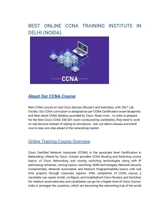 Best Online  CCNA Training Institute In Hyderabad