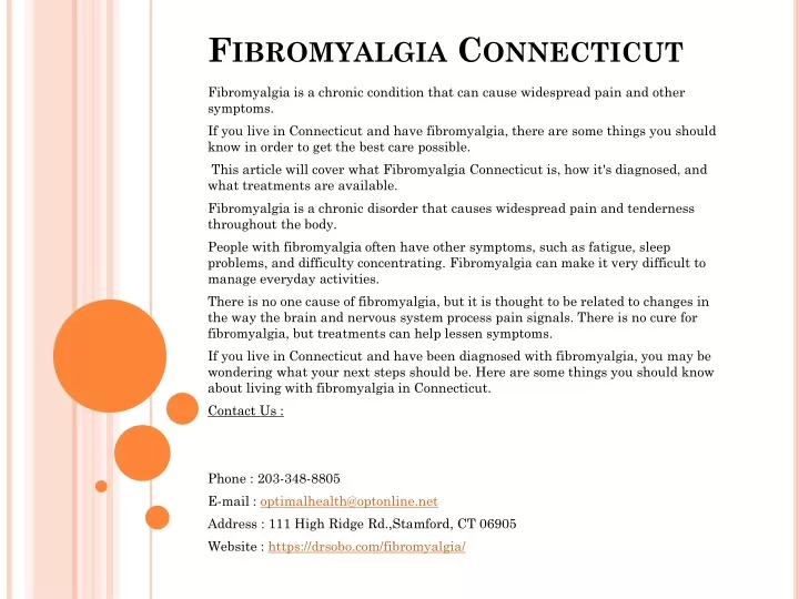fibromyalgia connecticut