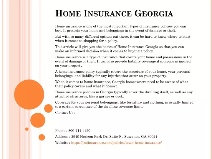 home insurance georgia