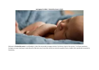 Surrogacy in India | Vinsfertility Center in Delhi
