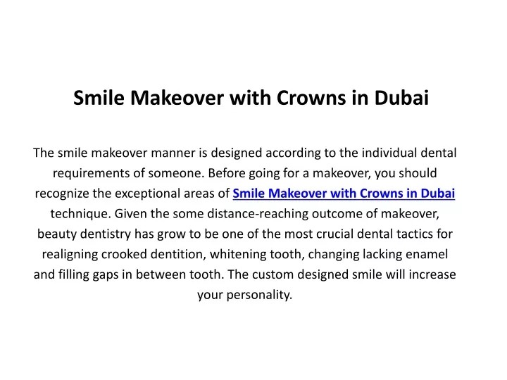smile makeover with crowns in dubai