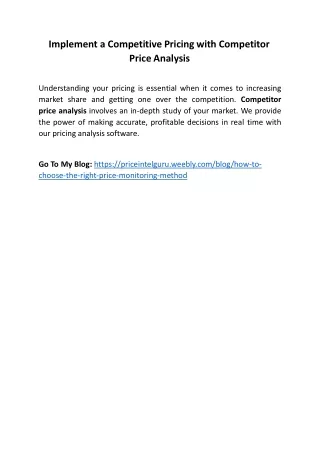 implement a competitive pricing with competitor