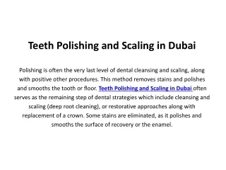 teeth polishing and scaling in dubai