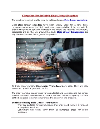 choosing the suitable elcis linear encoders