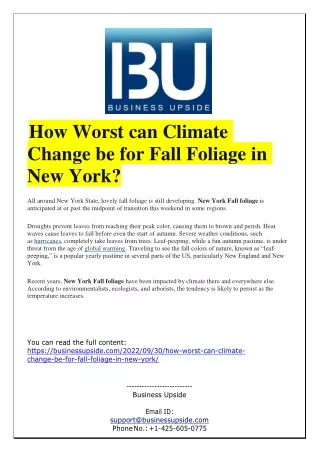 how worst can climate change be for fall foliage