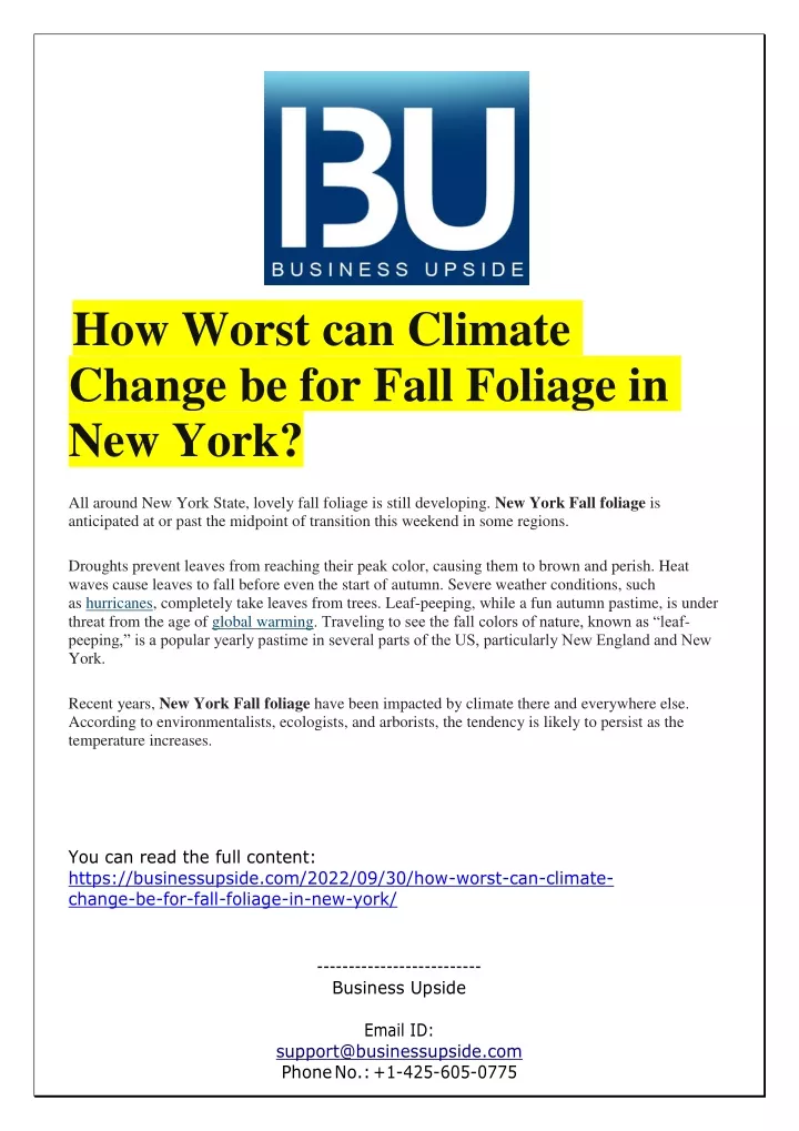 how worst can climate change be for fall foliage