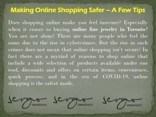 Making Online Shopping Safer–A Few Tips