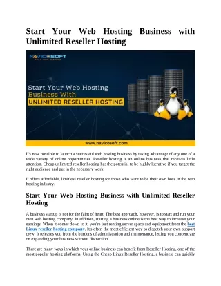 start your web hosting business with unlimited