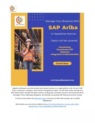 sap ariba online training