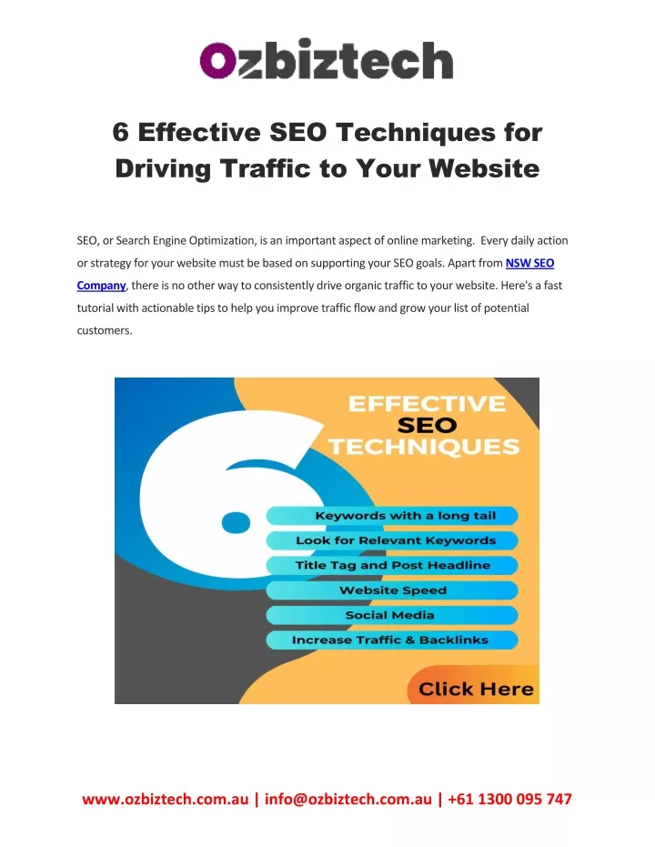 6 effective seo techniques for driving traffic