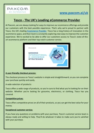 Tesco - The UK's Leading eCommerce Provider