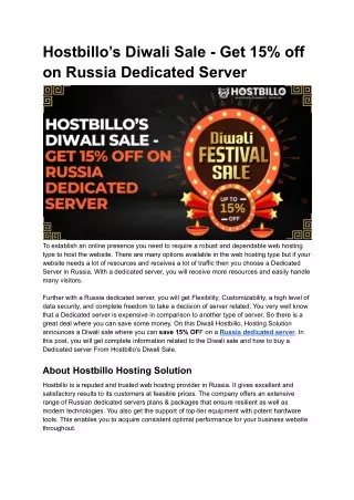 hostbillo s diwali sale get 15 off on russia