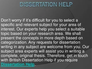 dissertation help