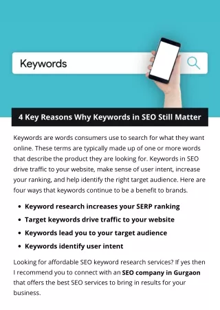 4 key reasons why keywords in seo still matter