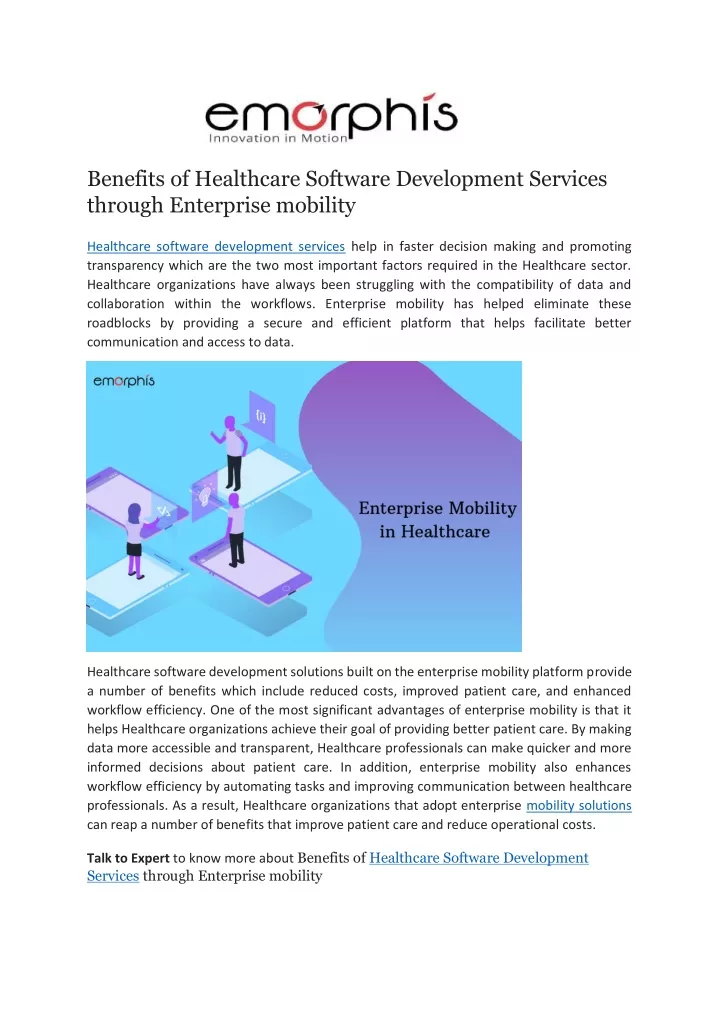 benefits of healthcare software development