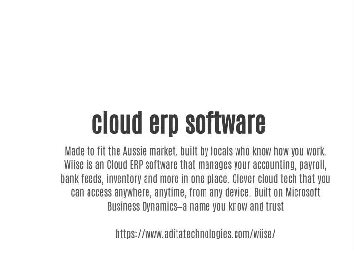 cloud erp software made to fit the aussie market