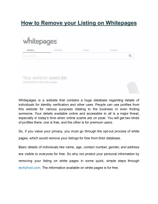 how to remove your listing on whitepages