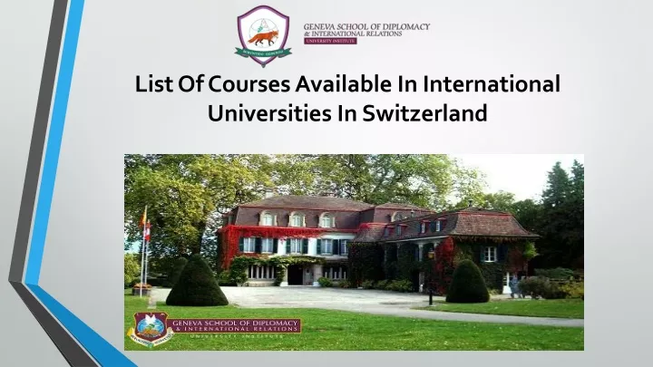 list of courses available in international universities in switzerland