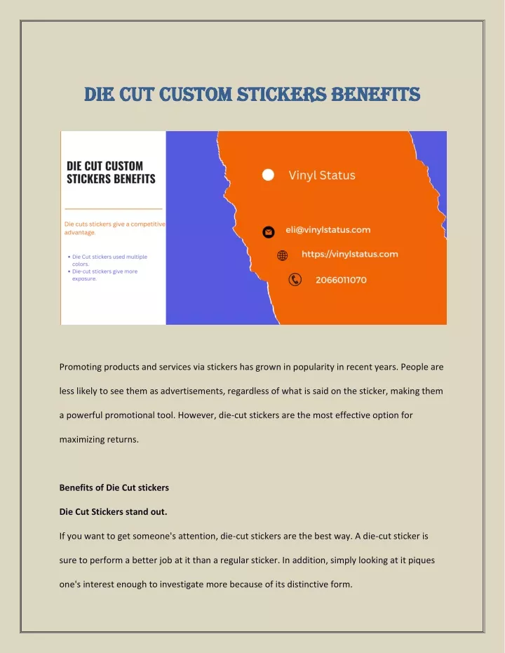 die cut custom stickers benefits die cut custom