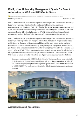 ifmr krea university management quota for direct