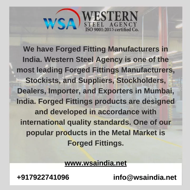 we have forged fitting manufacturers in india