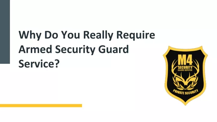 why do you really require armed security guard