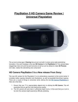 PlayStation 5 HD Camera Game Review | Universal PlayStation