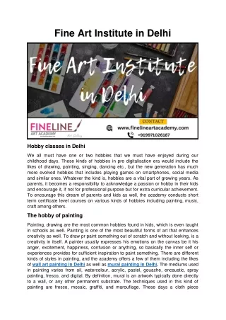 Fine Art Institute in Delhi