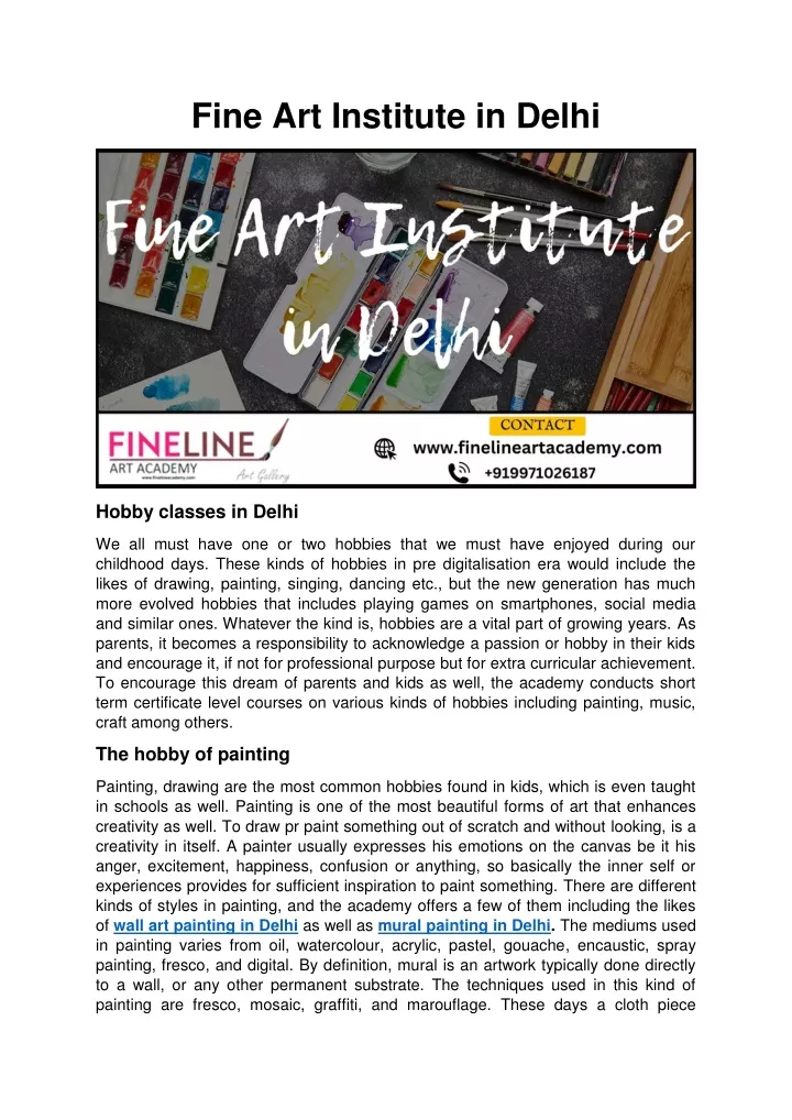 fine art institute in delhi