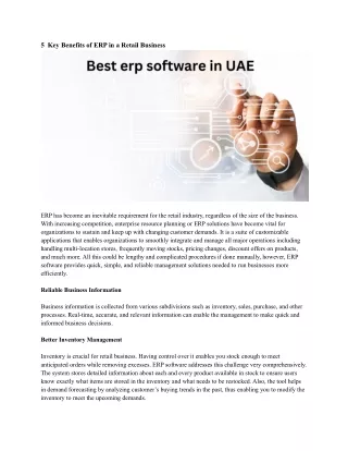 5 key benefits of erp in a retail business
