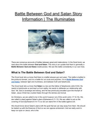 Battle Between God and Satan Story Information | The Illuminaties