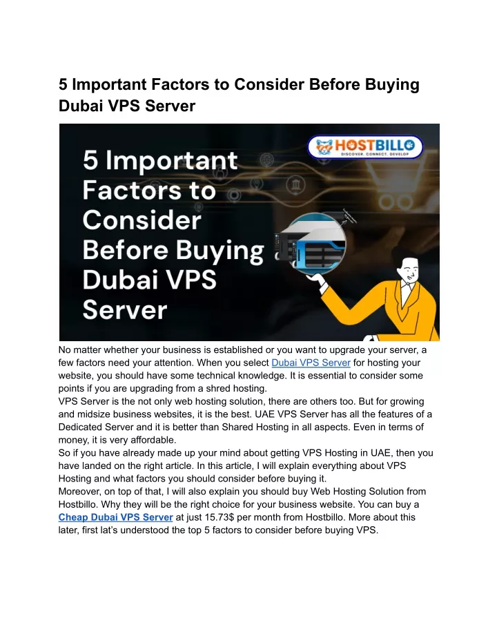 5 important factors to consider before buying