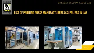 List of Printing Press Manufacturers & Suppliers in UAE