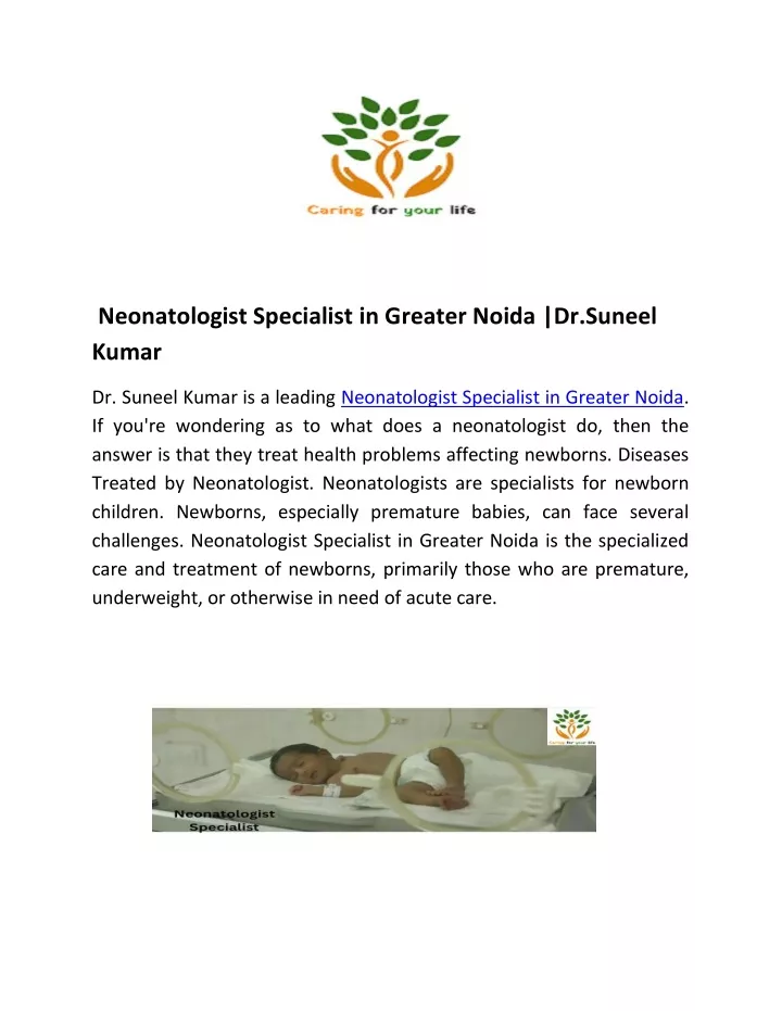 neonatologist specialist in greater noida